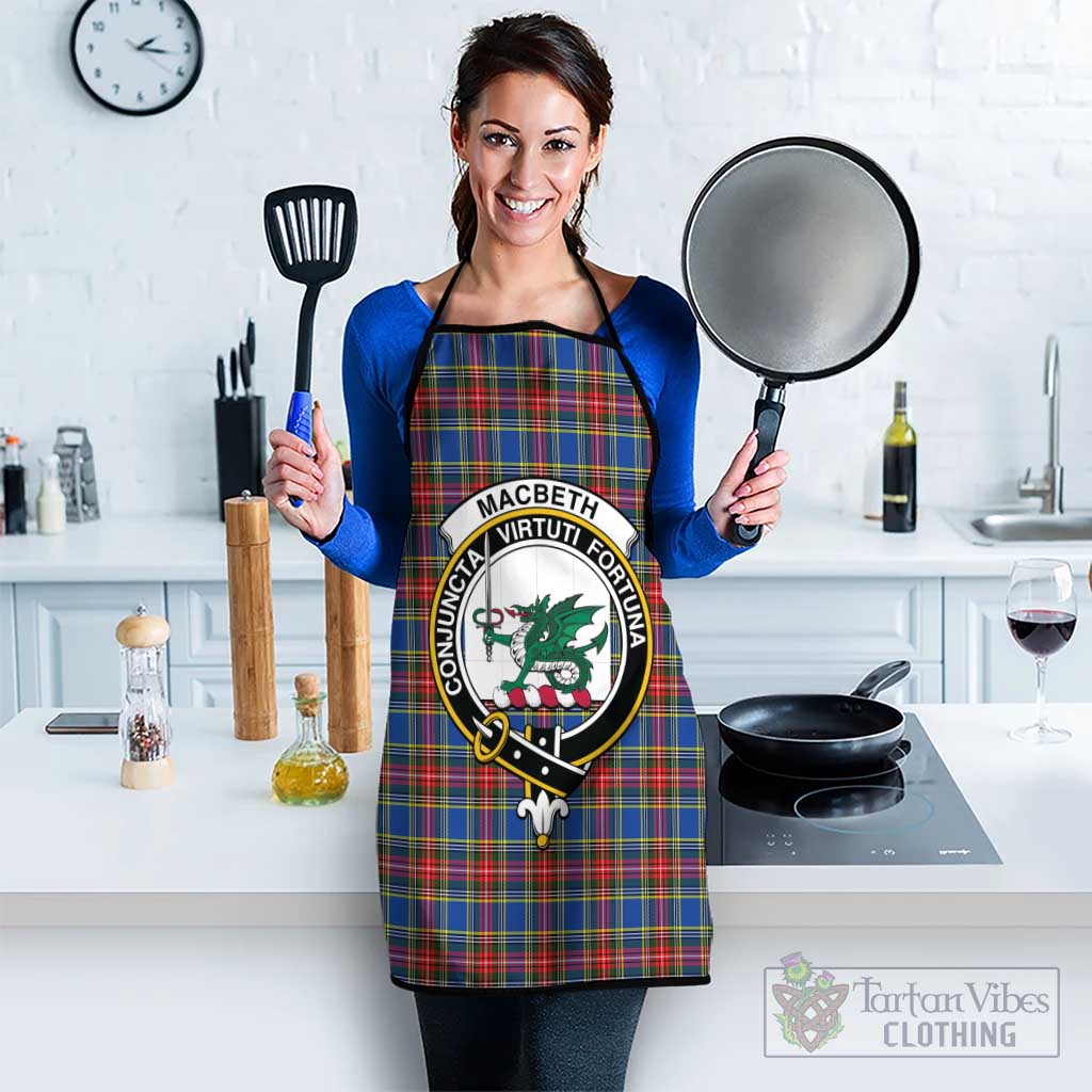 MacBeth (McBeth) Tartan Apron with Family Crest Black S 38x47 cm - Tartan Vibes Clothing
