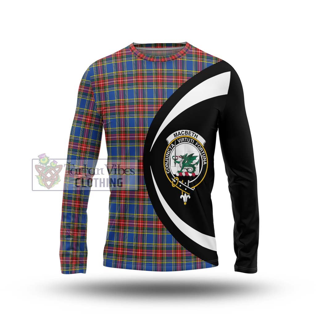 MacBeth (McBeth) Tartan Long Sleeve T-Shirt with Family Crest Circle Style Unisex - Tartan Vibes Clothing