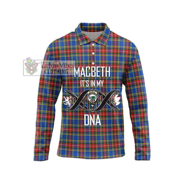 MacBeth (McBeth) Tartan Long Sleeve Polo Shirt with Family Crest DNA In Me Style Unisex - Tartan Vibes Clothing