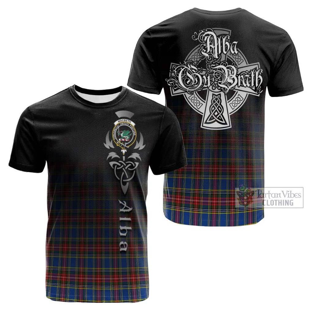 Tartan Vibes Clothing MacBeth Tartan Cotton T-shirt Featuring Alba Gu Brath Family Crest Celtic Inspired