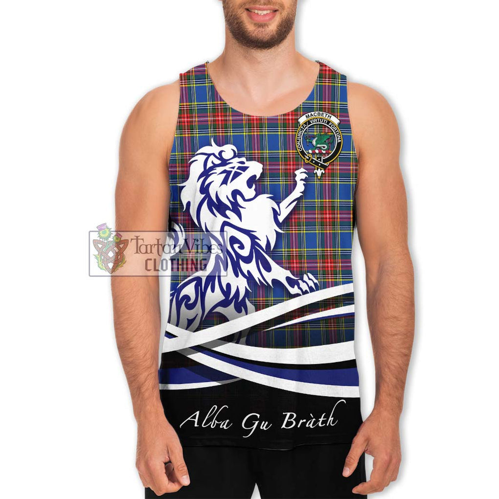 MacBeth (McBeth) Tartan Men's Tank Top with Alba Gu Brath Regal Lion Emblem Men - Tartan Vibes Clothing