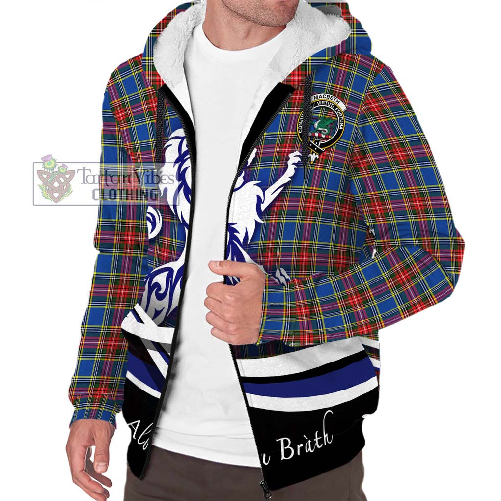 MacBeth (McBeth) Tartan Sherpa Hoodie with Alba Gu Brath Regal Lion Emblem Unisex S - Tartan Vibes Clothing