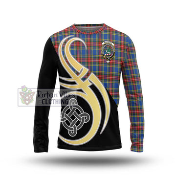 MacBeth (McBeth) Tartan Long Sleeve T-Shirt with Family Crest and Celtic Symbol Style Unisex - Tartan Vibes Clothing