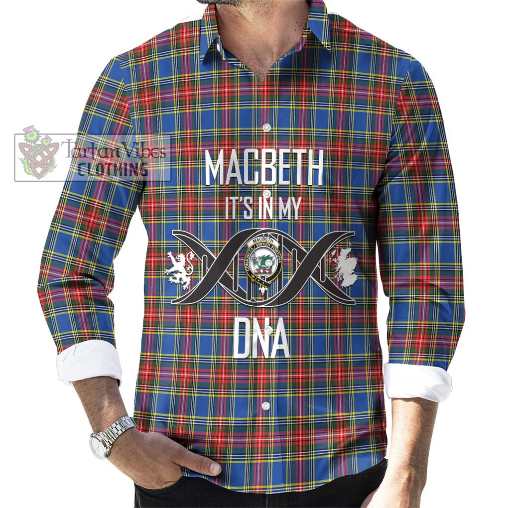 MacBeth (McBeth) Tartan Long Sleeve Button Shirt with Family Crest DNA In Me Style Men's Shirt S - Tartanvibesclothing Shop