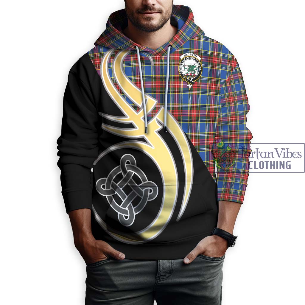 MacBeth (McBeth) Tartan Hoodie with Family Crest and Celtic Symbol Style Zip Hoodie - Tartan Vibes Clothing