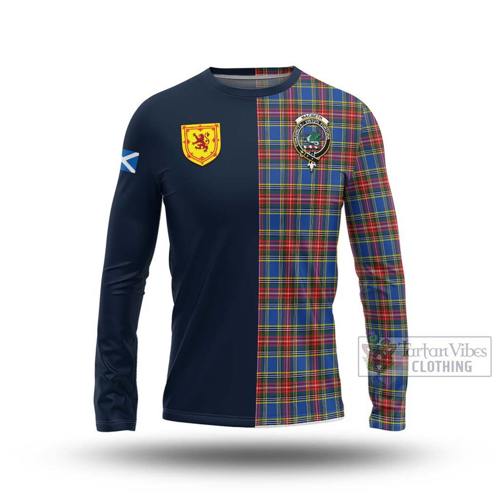 MacBeth (McBeth) Tartan Long Sleeve T-Shirt Alba with Scottish Lion Royal Arm Half Style Unisex - Tartan Vibes Clothing
