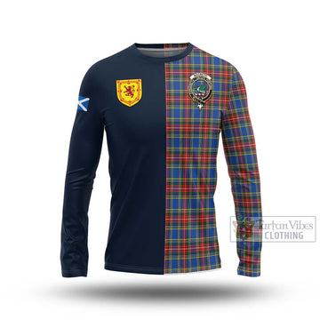 MacBeth (McBeth) Tartan Long Sleeve T-Shirt Alba with Scottish Lion Royal Arm Half Style Unisex - Tartan Vibes Clothing
