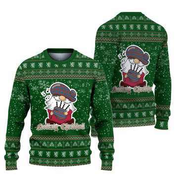 MacBeth (McBeth) Clan Christmas Family Ugly Sweater with Funny Gnome Playing Bagpipes