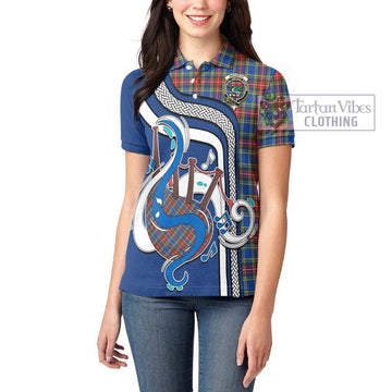 MacBeth (McBeth) Tartan Women's Polo Shirt with Epic Bagpipe Style - Tartanvibesclothing Shop