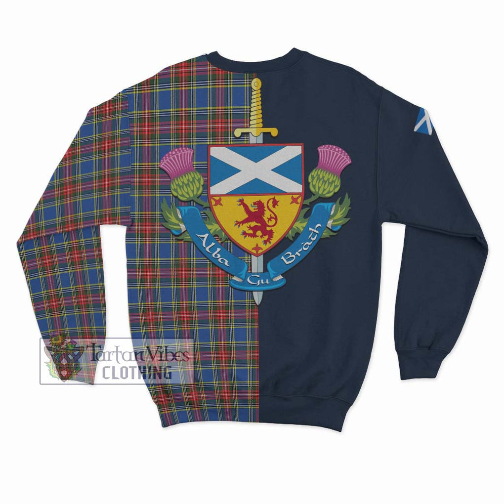 MacBeth (McBeth) Tartan Sweatshirt Alba with Scottish Lion Royal Arm Half Style - Tartan Vibes Clothing