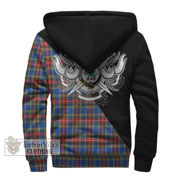 MacBeth (McBeth) Tartan Sherpa Hoodie with Family Crest and Military Logo Style - Tartan Vibes Clothing