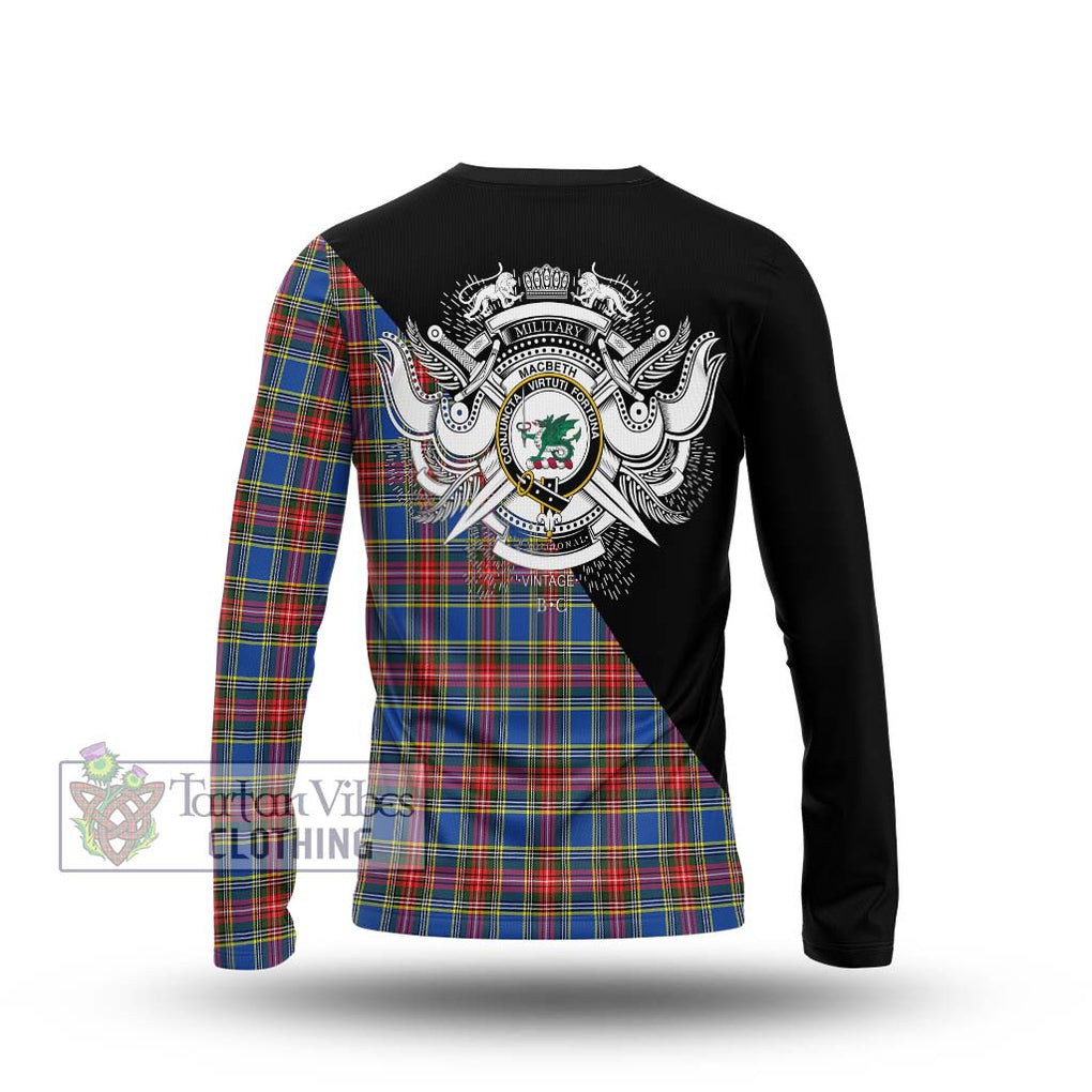 MacBeth (McBeth) Tartan Long Sleeve T-Shirt with Family Crest and Military Logo Style - Tartan Vibes Clothing