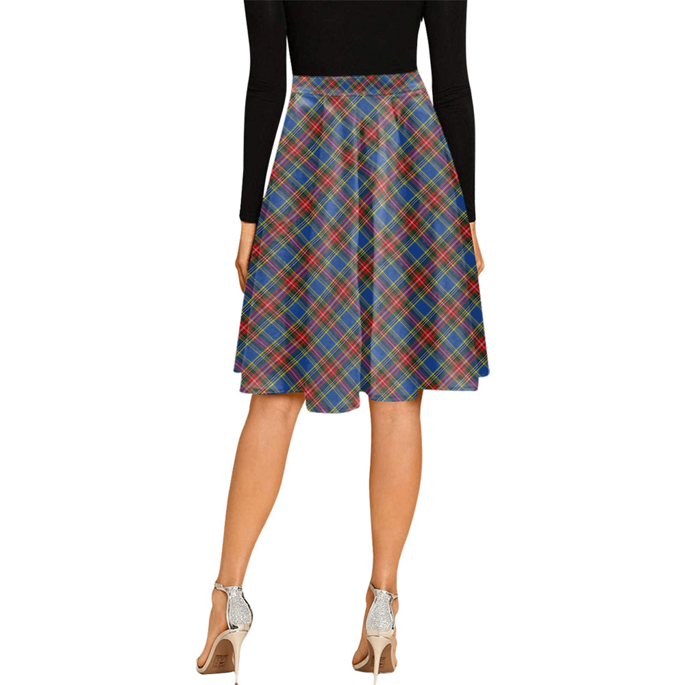 MacBeth (McBeth) Tartan Melete Pleated Midi Skirt Cross Style - Tartan Vibes Clothing