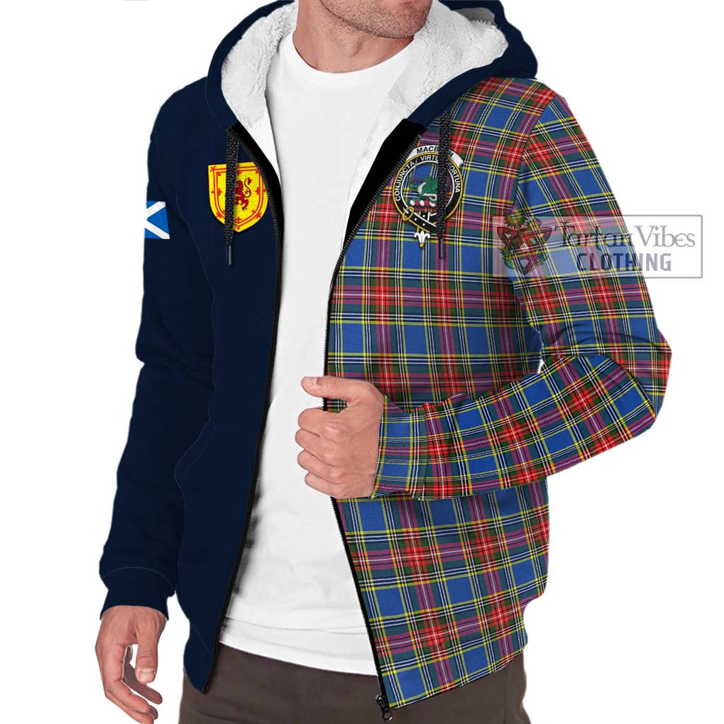 MacBeth (McBeth) Tartan Sherpa Hoodie Alba with Scottish Lion Royal Arm Half Style - Tartan Vibes Clothing