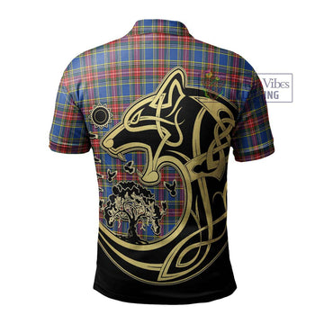 MacBeth (McBeth) Tartan Polo Shirt with Family Crest Celtic Wolf Style - Tartanvibesclothing Shop
