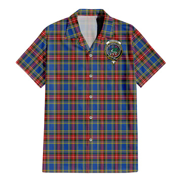 MacBeth Tartan Short Sleeve Button Down Shirt with Family Crest