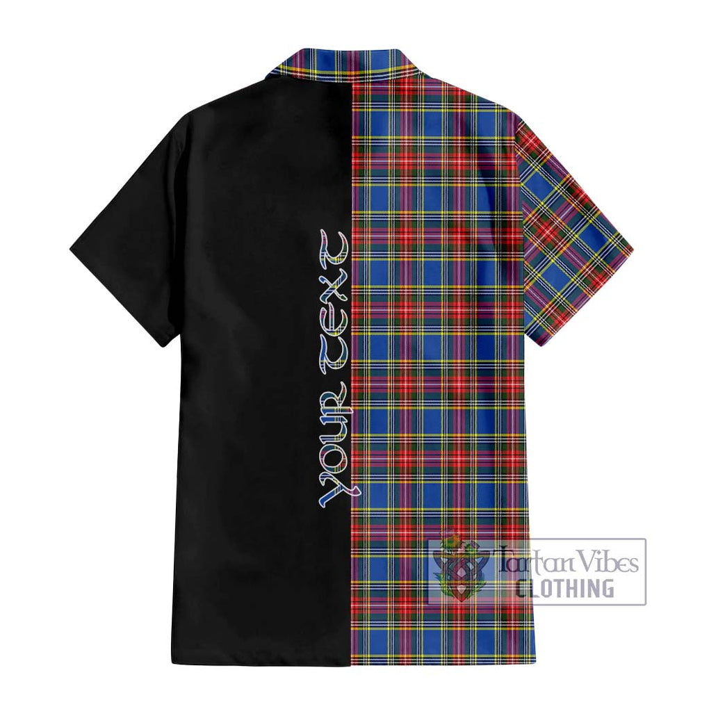 MacBeth (McBeth) Tartan Hawaiian Shirt with Family Crest and Half Of Me Style - Tartan Vibes Clothing