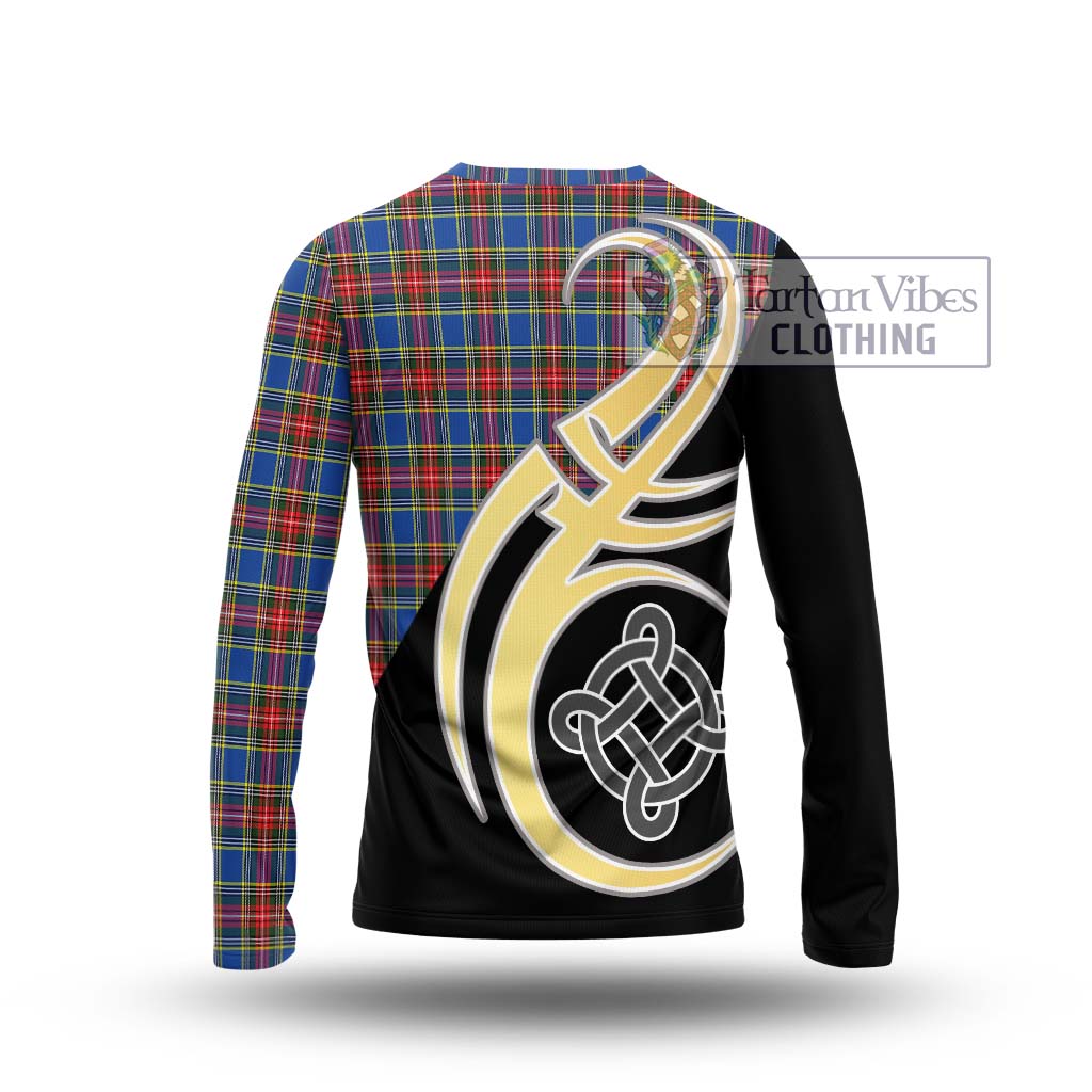 MacBeth (McBeth) Tartan Long Sleeve T-Shirt with Family Crest and Celtic Symbol Style - Tartan Vibes Clothing