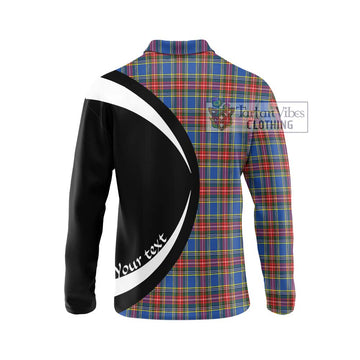MacBeth (McBeth) Tartan Long Sleeve Polo Shirt with Family Crest Circle Style - Tartan Vibes Clothing