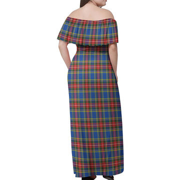 MacBeth (McBeth) Tartan Off Shoulder Long Dress - Tartan Vibes Clothing