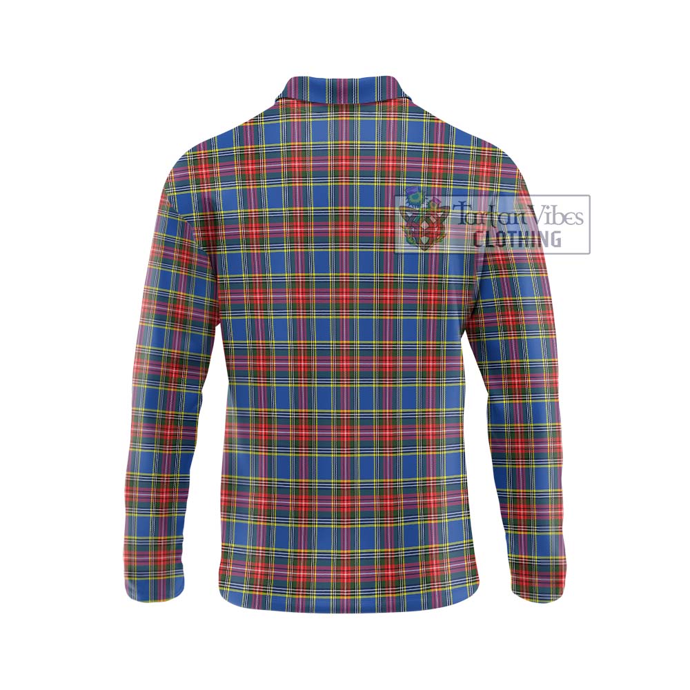 MacBeth (McBeth) Tartan Long Sleeve Polo Shirt with Family Crest DNA In Me Style - Tartanvibesclothing Shop