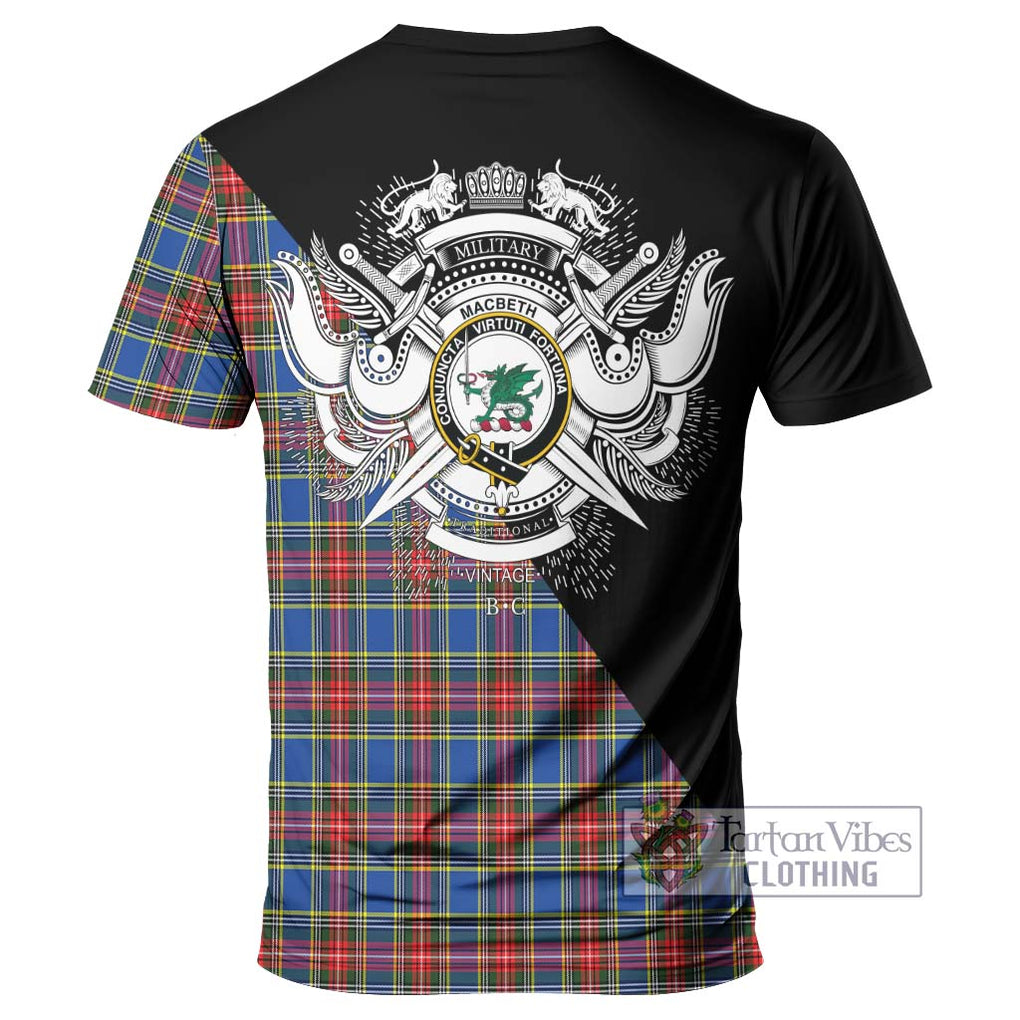 MacBeth (McBeth) Tartan T-Shirt with Family Crest and Military Logo Style - Tartan Vibes Clothing