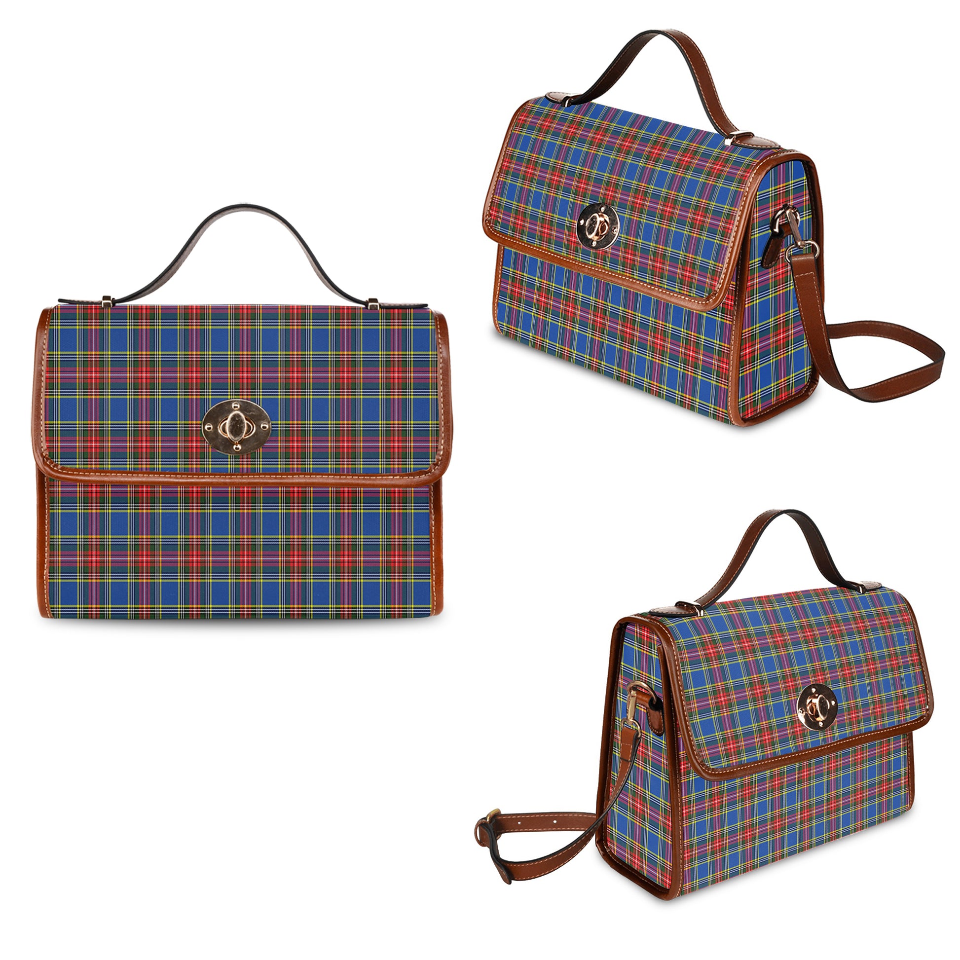 macbeth-tartan-leather-strap-waterproof-canvas-bag