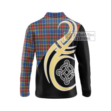 MacBeth (McBeth) Tartan Long Sleeve Polo Shirt with Family Crest and Celtic Symbol Style - Tartan Vibes Clothing