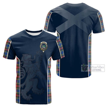 Tartan Vibes Clothing MacBeth Tartan Cotton T-shirt with Family Crest and Lion Rampant Vibes Sport Style