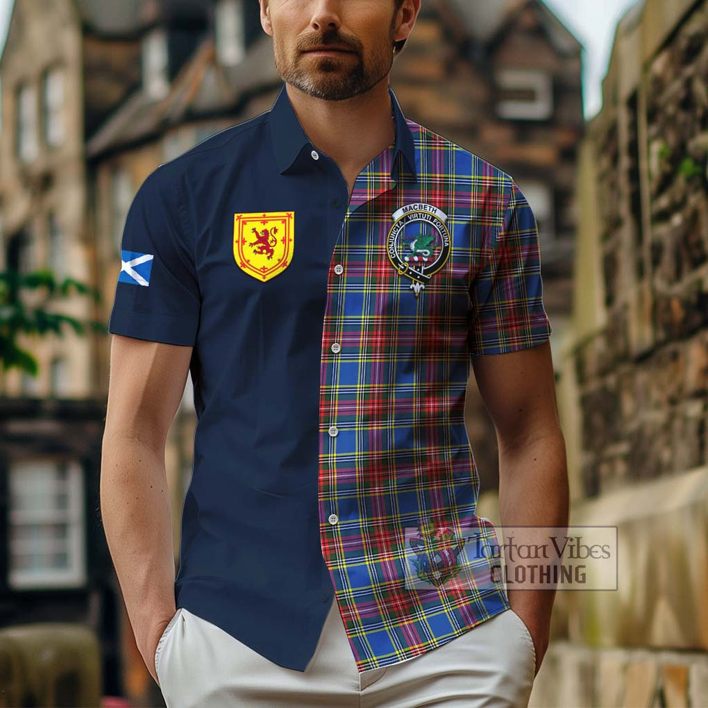 MacBeth (McBeth) Tartan Hawaiian Shirt Alba with Scottish Lion Royal Arm Half Style - Tartan Vibes Clothing