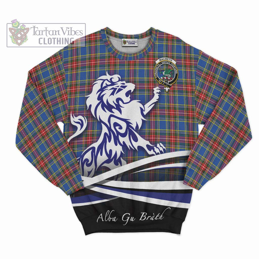 MacBeth (McBeth) Tartan Sweatshirt with Alba Gu Brath Regal Lion Emblem - Tartan Vibes Clothing