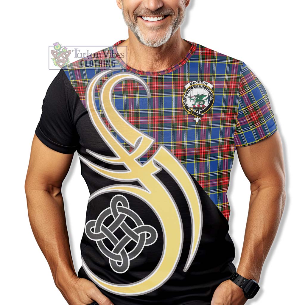 MacBeth (McBeth) Tartan T-Shirt with Family Crest and Celtic Symbol Style - Tartan Vibes Clothing
