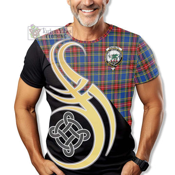 MacBeth (McBeth) Tartan T-Shirt with Family Crest and Celtic Symbol Style - Tartan Vibes Clothing