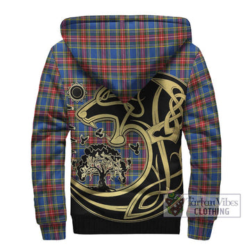 MacBeth (McBeth) Tartan Sherpa Hoodie with Family Crest Celtic Wolf Style - Tartan Vibes Clothing