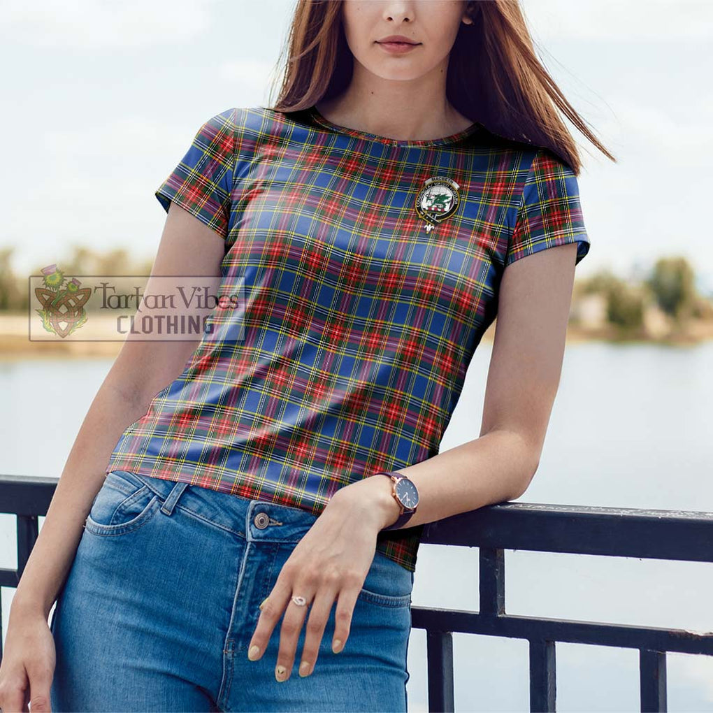 MacBeth (McBeth) Tartan Cotton T-Shirt with Family Crest - Tartan Vibes Clothing