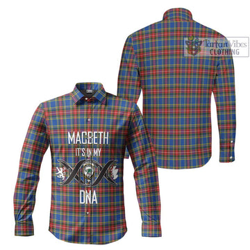 MacBeth (McBeth) Tartan Long Sleeve Button Shirt with Family Crest DNA In Me Style Men's Shirt - Tartanvibesclothing Shop