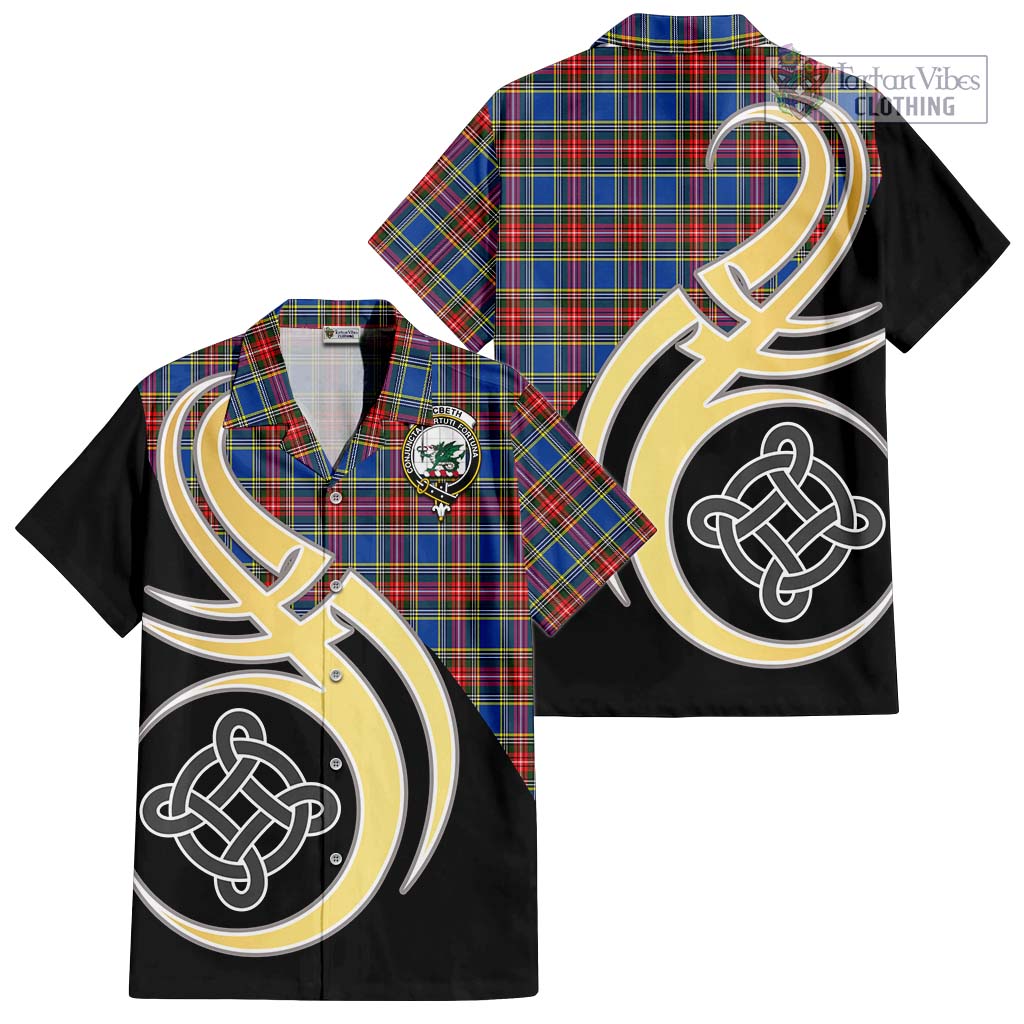 MacBeth (McBeth) Tartan Hawaiian Shirt with Family Crest and Celtic Symbol Style - Tartan Vibes Clothing
