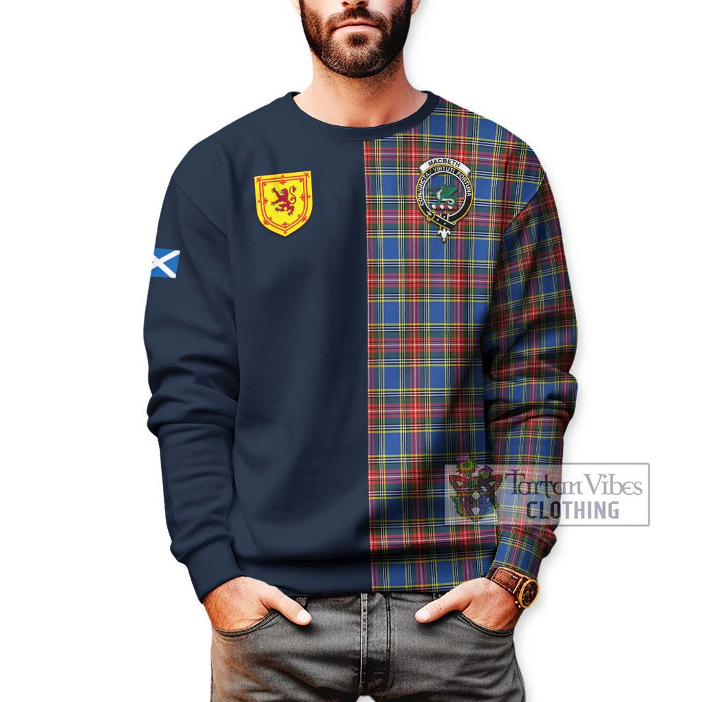 MacBeth (McBeth) Tartan Sweatshirt Alba with Scottish Lion Royal Arm Half Style - Tartan Vibes Clothing