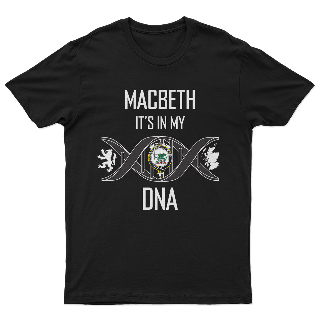 MacBeth (McBeth) Family Crest DNA In Me Mens Cotton T Shirt - 2D-tartanvibesclothing