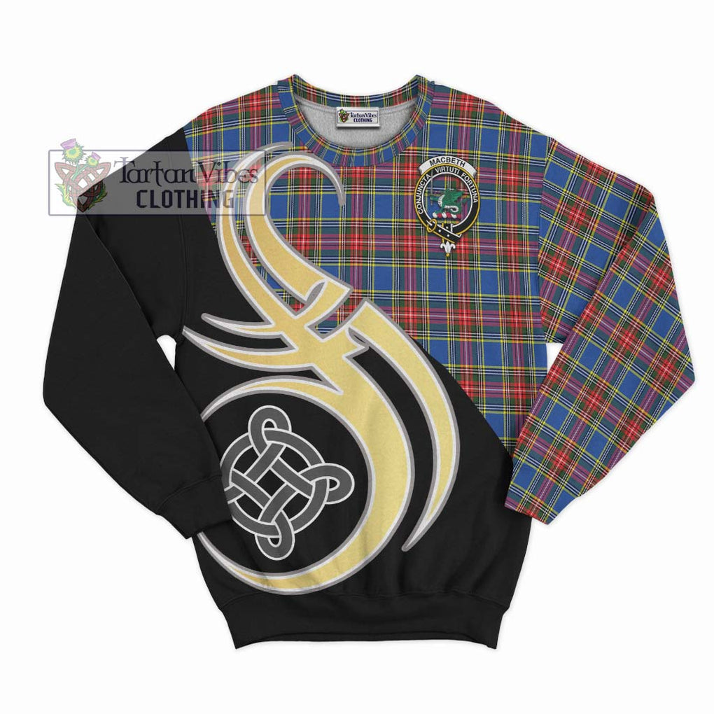 MacBeth (McBeth) Tartan Sweatshirt with Family Crest and Celtic Symbol Style - Tartan Vibes Clothing