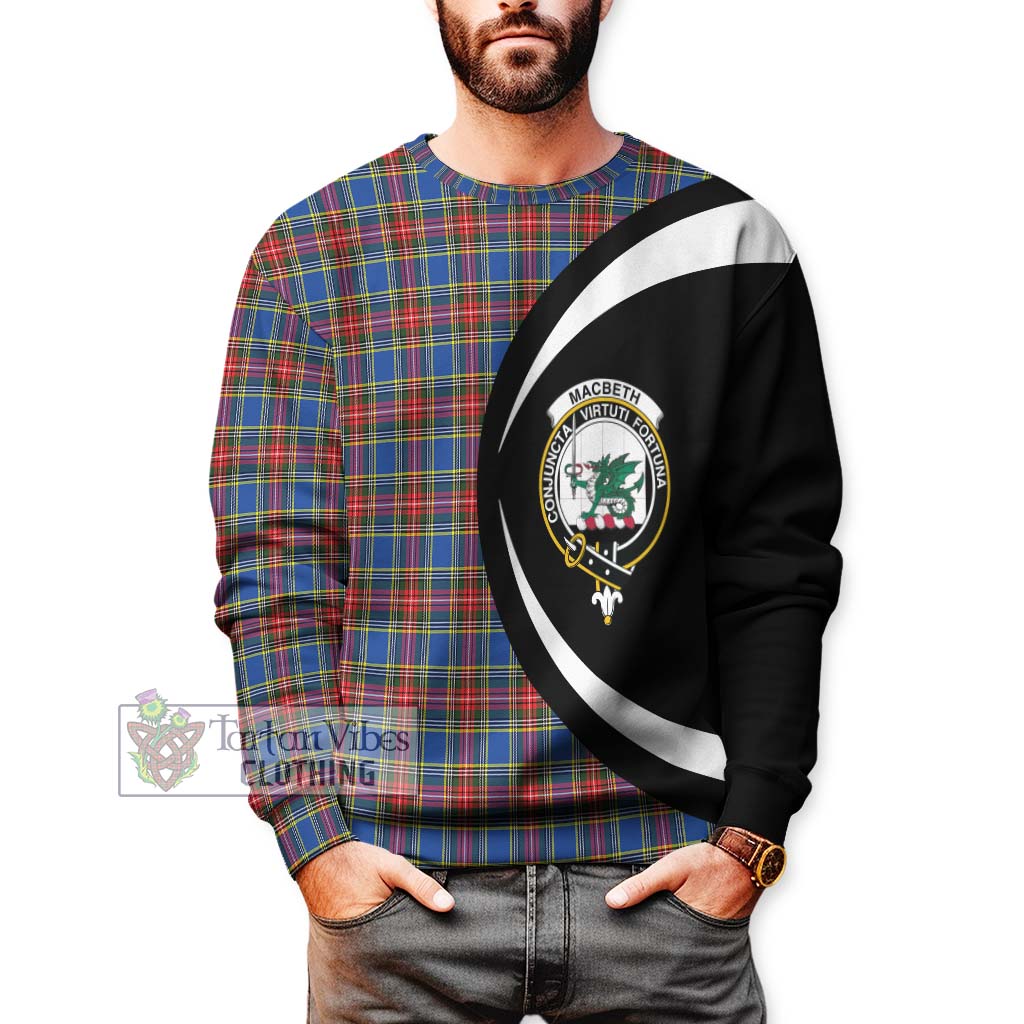 MacBeth (McBeth) Tartan Sweatshirt with Family Crest Circle Style - Tartan Vibes Clothing