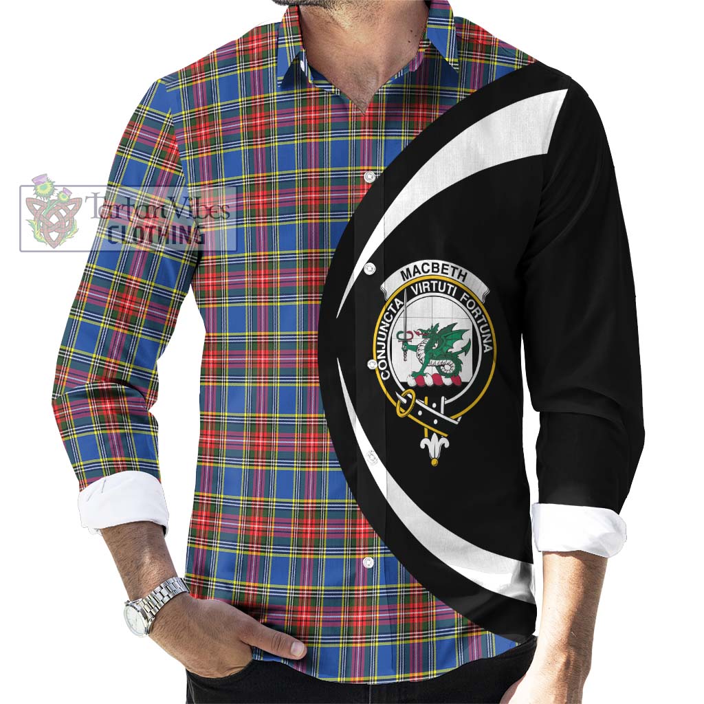 MacBeth (McBeth) Tartan Long Sleeve Button Up with Family Crest Circle Style - Tartan Vibes Clothing