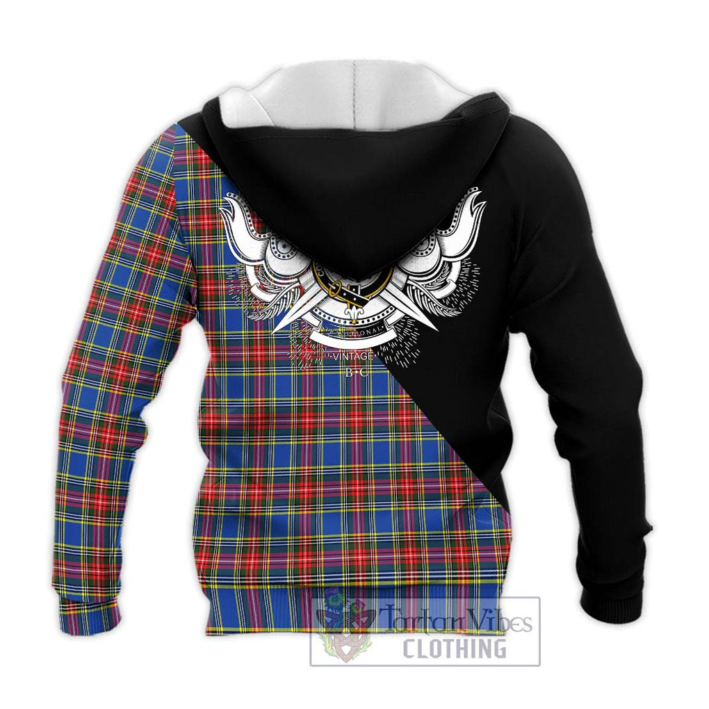 MacBeth (McBeth) Tartan Knitted Hoodie with Family Crest and Military Logo Style - Tartan Vibes Clothing