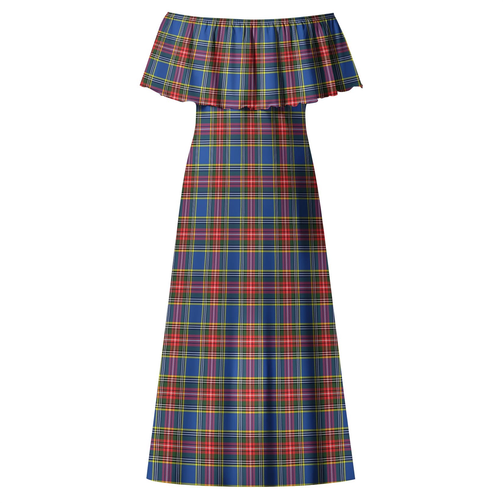 MacBeth (McBeth) Tartan Off Shoulder Long Dress - Tartan Vibes Clothing