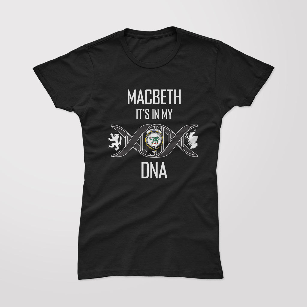 MacBeth (McBeth) Family Crest DNA In Me Womens Cotton T Shirt - 2D-tartanvibesclothing