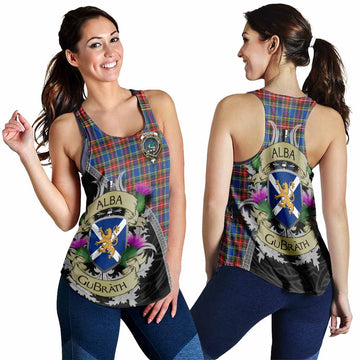 MacBeth (McBeth) Tartan Family Crest Women's Racerback Tanks Lion Rampant Royal Thistle Shield Celtic Inspired