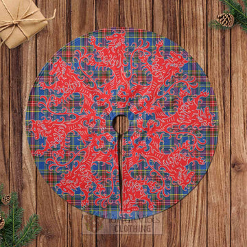Tartan Vibes Clothing MacBeth (McBeth) Tartan Christmas Tree Skirt Lion Rampant Style