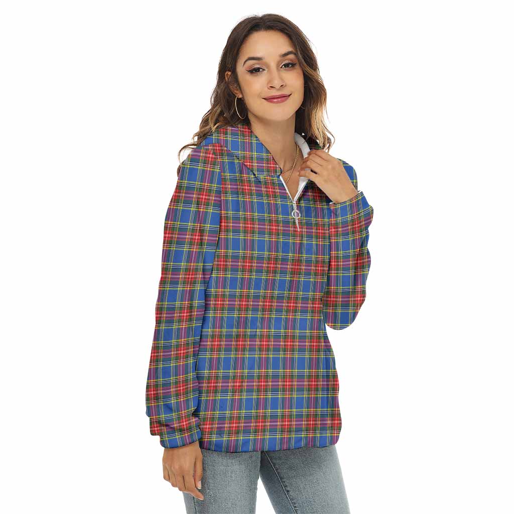 MacBeth (McBeth) Tartan Women's Borg Fleece Hoodie with Half Zip Female - Tartan Vibes Clothing