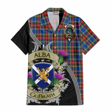 MacBeth (McBeth) Tartan Family Crest Hawaiian Shirt Lion Rampant Royal Thistle Shield Celtic Inspired Kid - Tartan Vibes Clothing