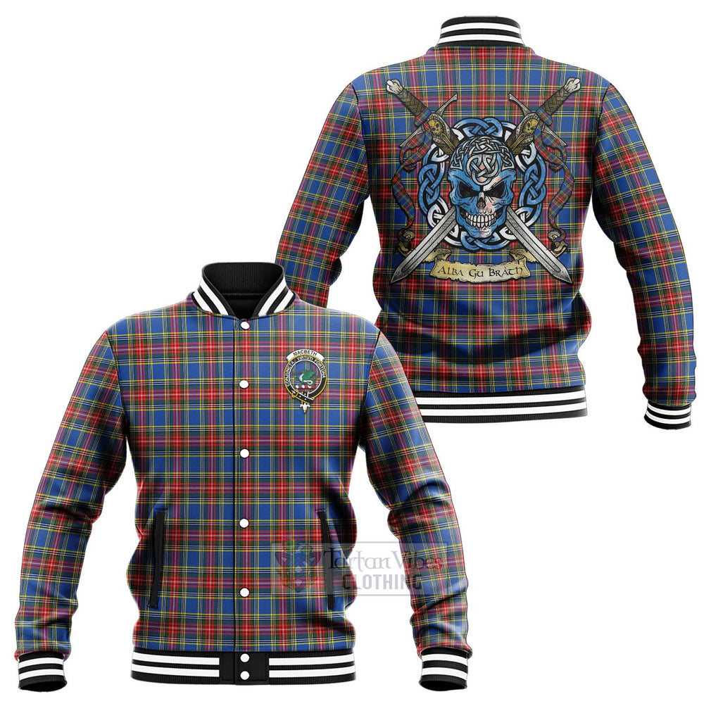 MacBeth (McBeth) Tartan Baseball Jacket with Family Crest Celtic Skull Style Unisex - Tartan Vibes Clothing